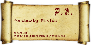 Porubszky Miklós névjegykártya