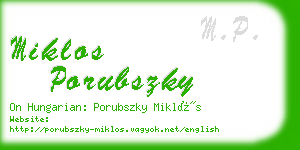 miklos porubszky business card